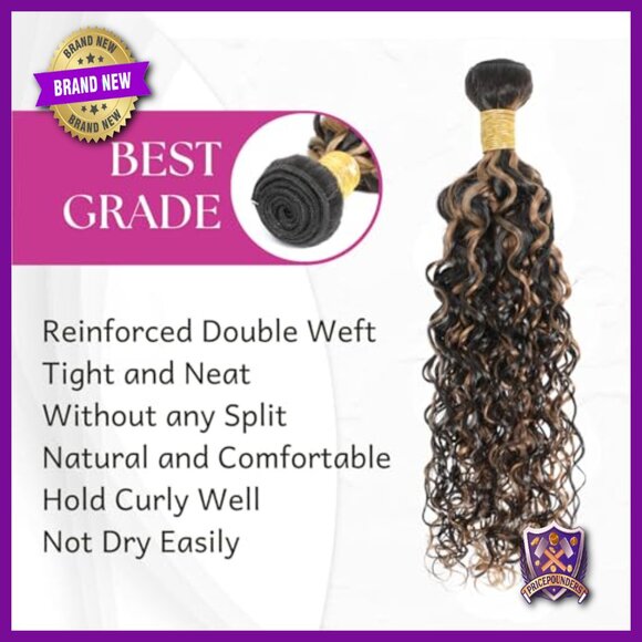 14 Inch Human Hair Extensions Water Wave Bundles 100g Single Weft main image 5